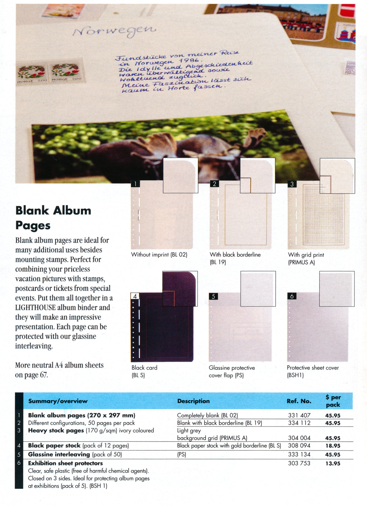 Blank Album Pages - General — Coin & Stamp Supplies
