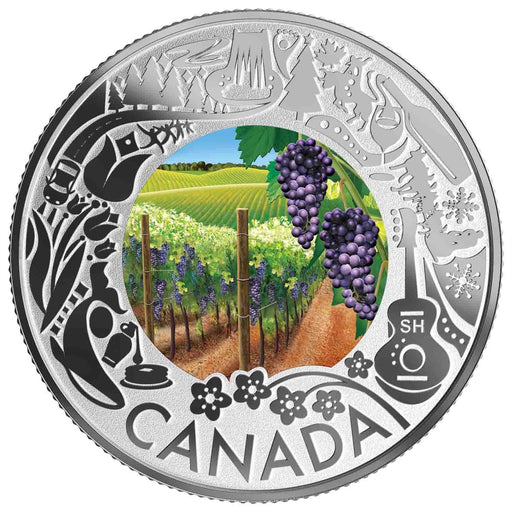Pure Silver Coloured Coin - Wine Tasting: Celebrating Canadian Fun and Festivities - Mintage: 4,000 image 0