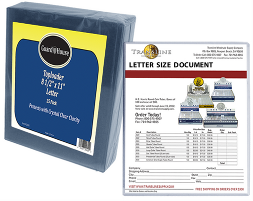 Toploader 8 1/2" x 11" Letter -- Protects with Crystal Clarity image 0