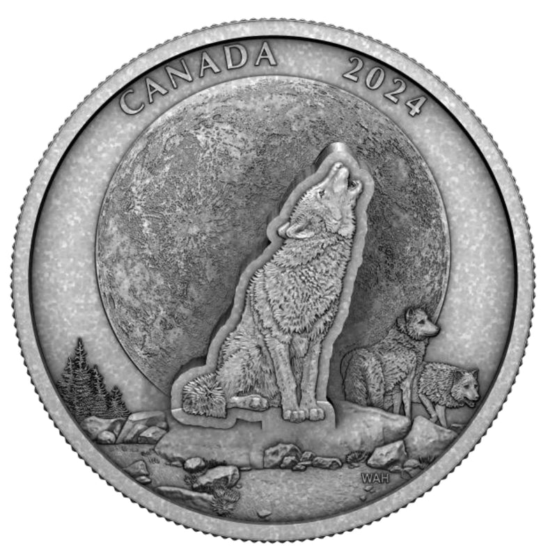 2024 $30 FINE SILVER COIN - THE HOWLING WOLF image 0