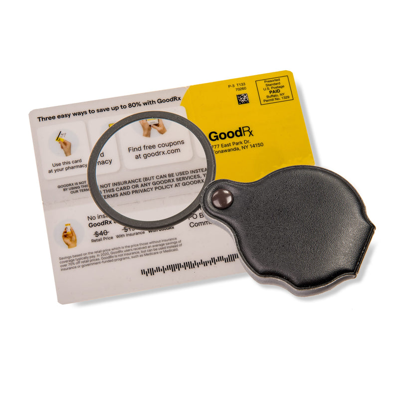 Slide-Open 4x Glass Magnifier with Attached Case image 1