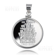Screw-Top Coin Bezels: Perfect Fit for Your Coins - 50-Cent Silver Plain image