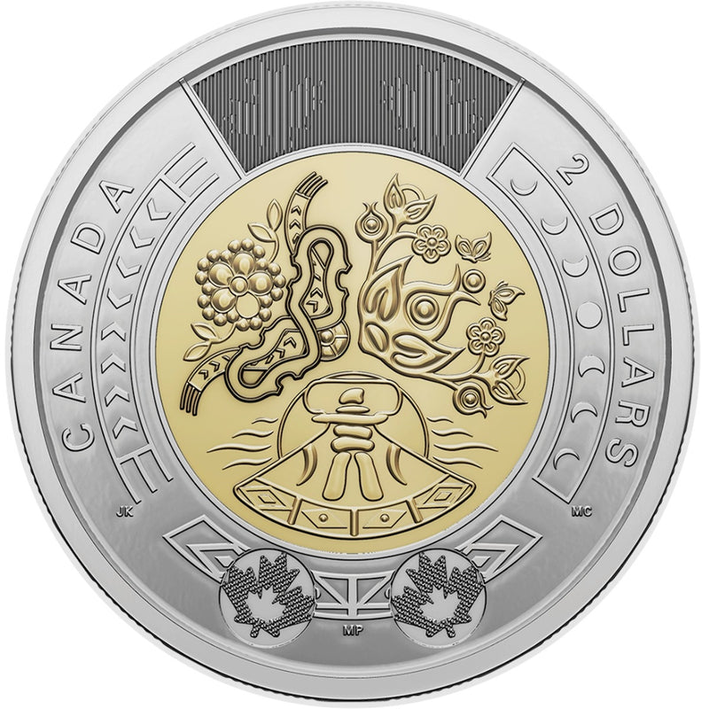 2023 CANADA $2 UNCOLOURED NATIONAL INDIGENOUS PEOPLES DAY SPECIAL WRAPPED ROLL - COIN IN CAPSULE image