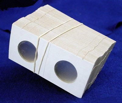 2x2 Coin Holders for stapling, for coins 17.5 mm to 39.5 mm image 0