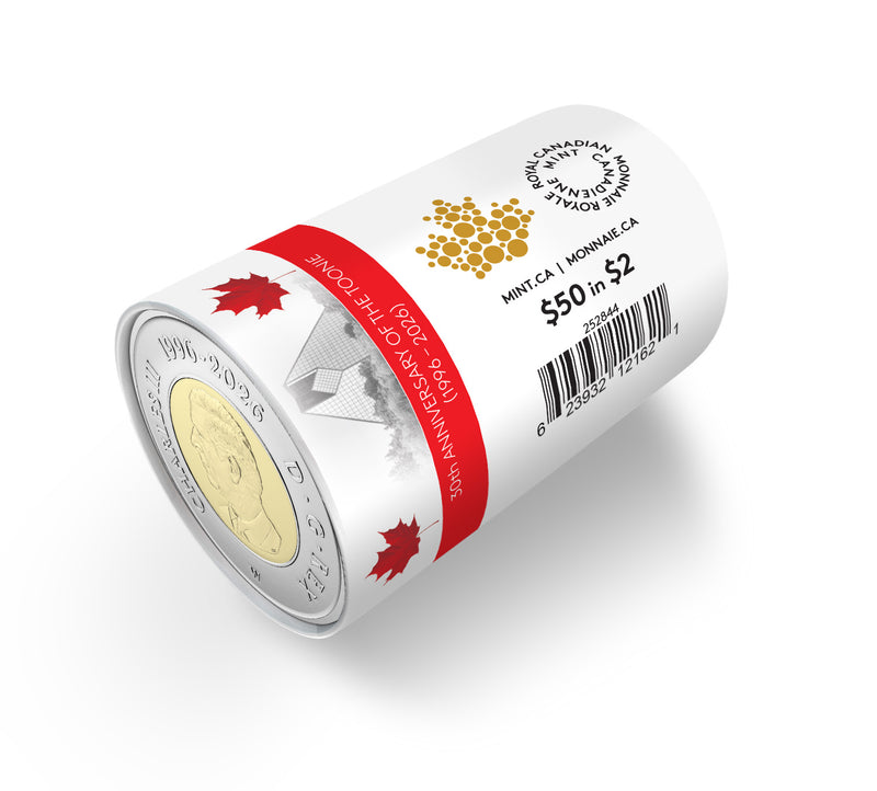 2026  30th Anniversary of the Toonie – Collector’s Edition Non-Circulation $2 Special Wrap Roll