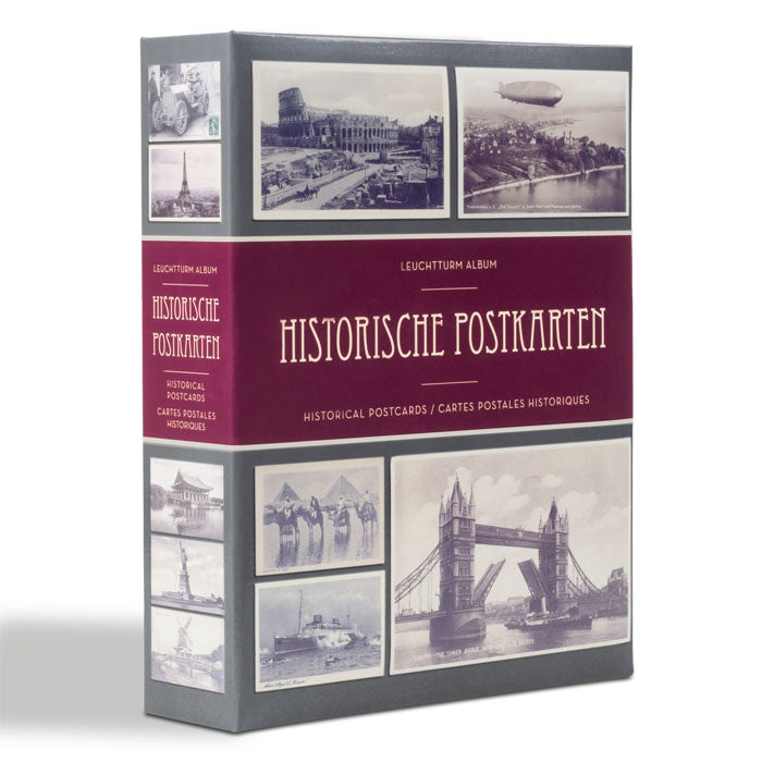 Album for 200 historical postcards, with 50 bound clear pocket sheets image 0