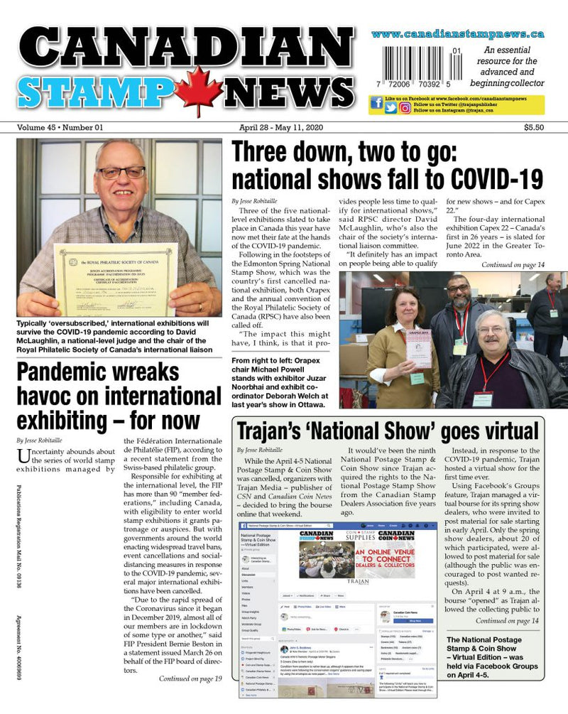 CANADIAN STAMP NEWS SUBSCRIPTION image 0