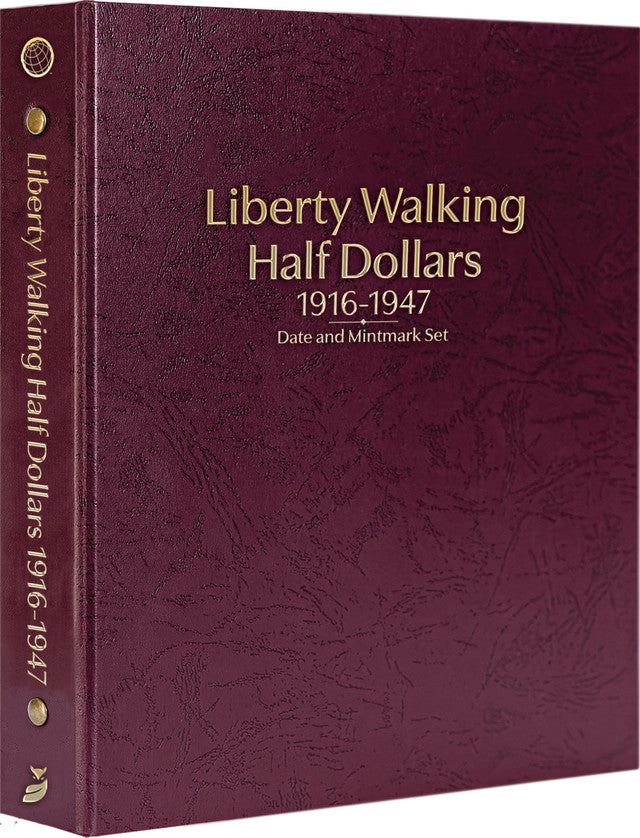 Whitman Prestige Coin Albums - LIBERTY WALKING HALF DOLLARS 1916-1947 BURGUNDY image
