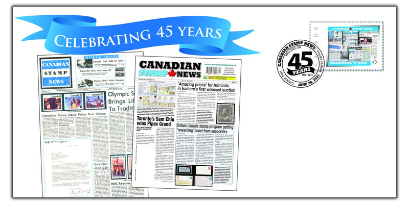 Canadian Stamp News 45th Anniversary First-Day Cover image 0