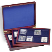 VOLTERRA TRIO DE LUXE Presentation Cases for Slabs (w/ 3 wood framed trays) - Classic with Blue Velour image