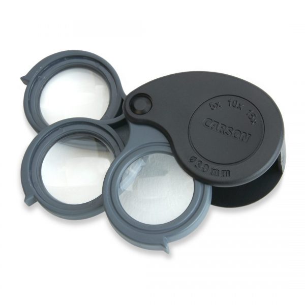 TV-15, TriView™ magnifier - portable folding loupe with 5x-15x power magnification image 2