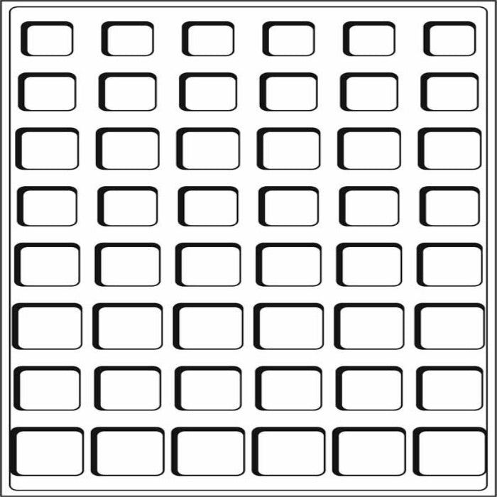 Coin Trays TAB - #6 48 spaces for 6 complete Euro coin sets with or without capsules BLUE image