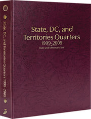 Whitman Prestige Coin Albums - STATE, DC AND TERRITORIES QUARTERS 1999-2009 BURGUNDY image