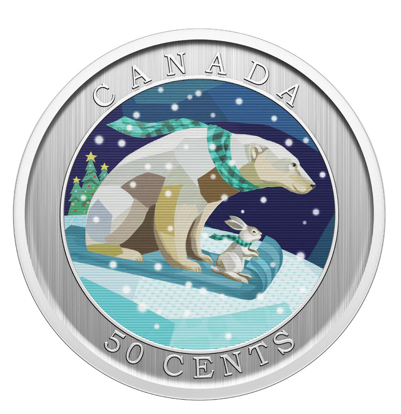 2023 50-CENT LENTICULAR COIN: HOLIDAY SLEDDING image 1