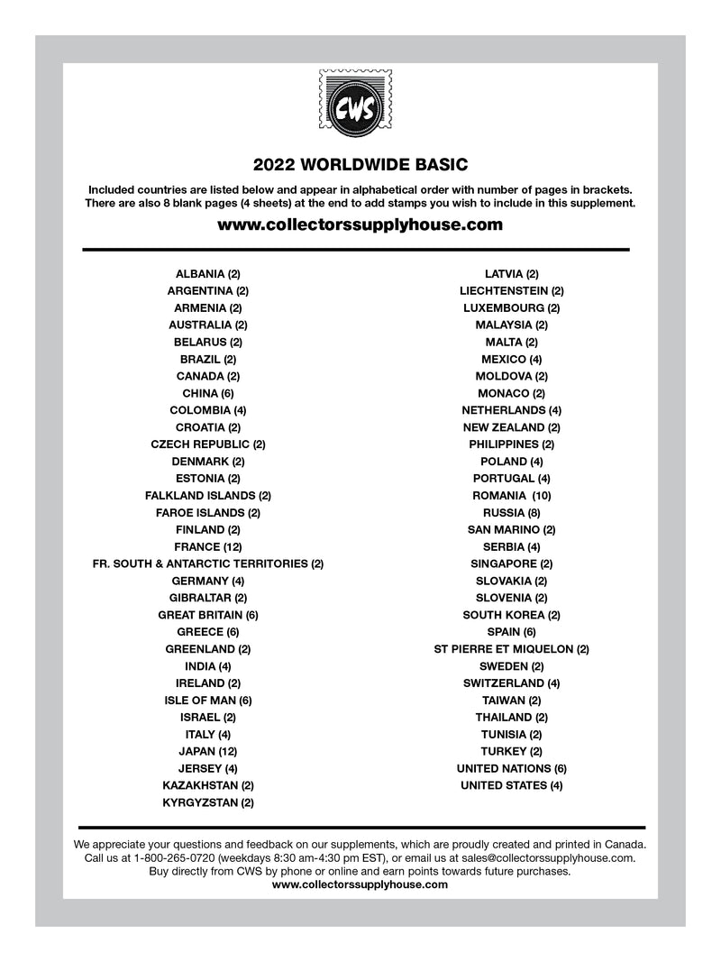 CWS WORLDWIDE SUPPLEMENTS – MADE IN CANADA FOR COLLECTORS WHO DEMAND MORE image 1