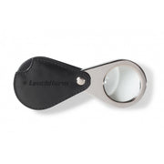 LU25 FOLDAWAY POCKET MAGNIFIER WITH 3X MAGNIFICATION AND BLACK LEATHER PROTECTIVE CASE image 0