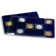 Coin Trays TAB - #8 12 spaces for coin holders XL (67 x 67 mm)/Quadrum XL coin capsules BLUE image
