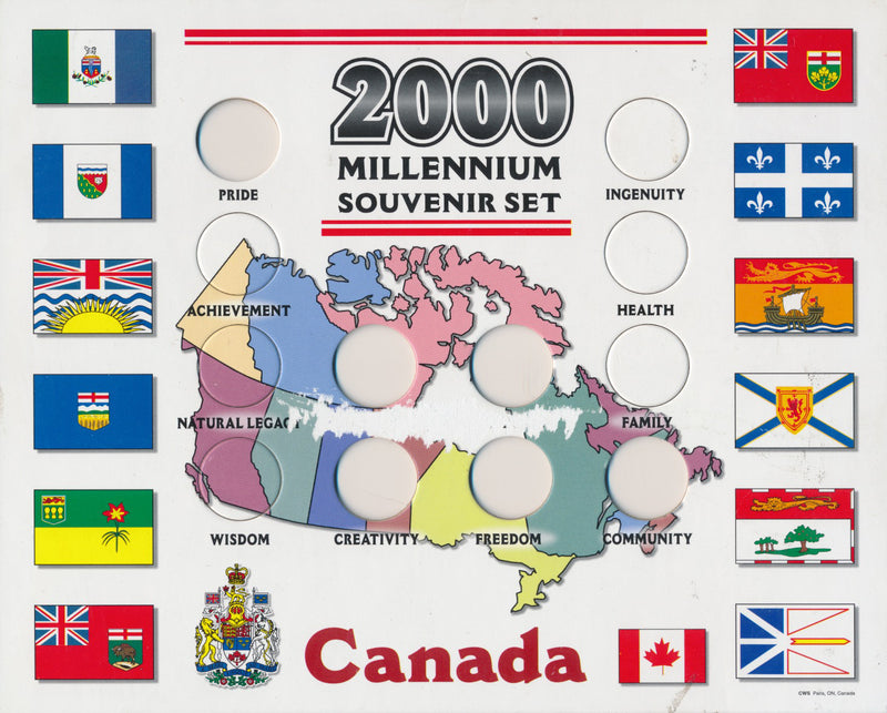 COIN CARDS - CANADA 2000 WHITE FLAG ENG THEMES image