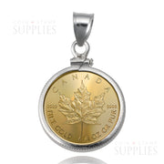 Screw-Top Coin Bezels: Perfect Fit for Your Coins - 1/4 oz Maple Leaf Gold Plain image