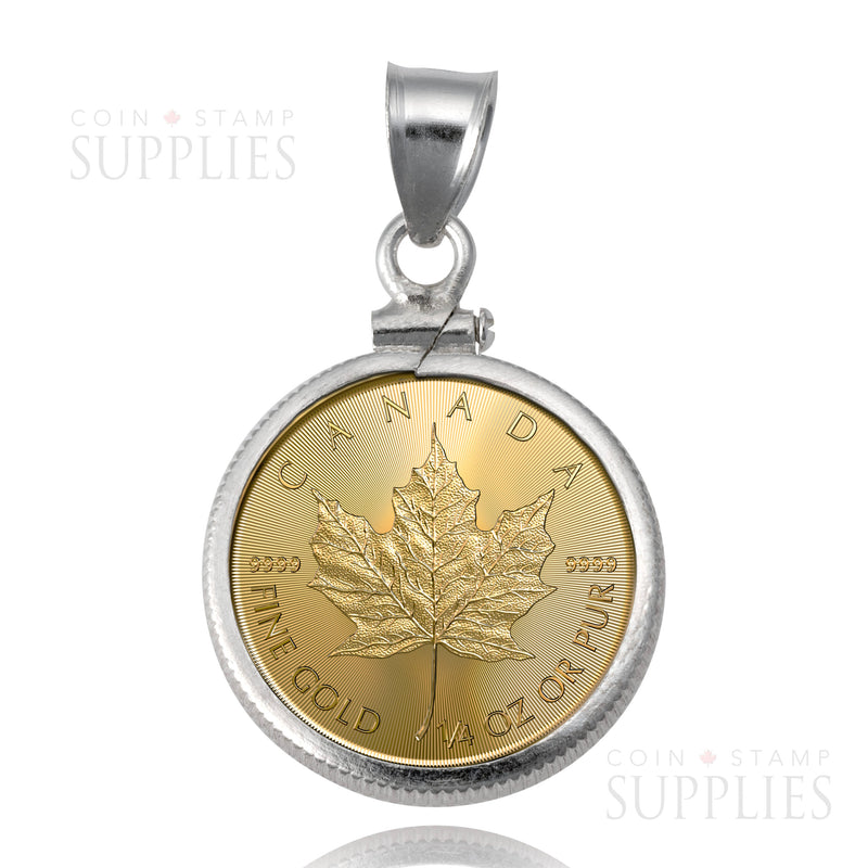 Screw-Top Coin Bezels: Perfect Fit for Your Coins - 1/4 oz Maple Leaf Gold Plain image