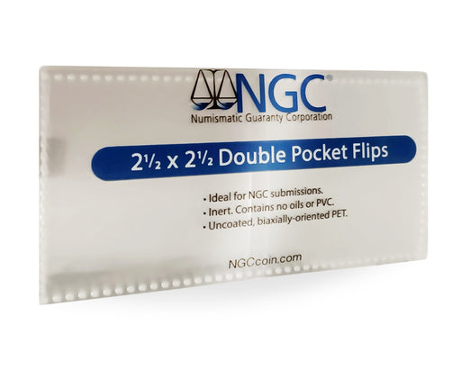 NGC® 2.5in x 2.5in Double Pocket Coin Flips, Clear PVC-free image 0