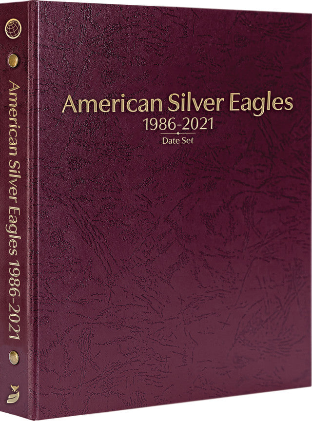 Whitman Prestige Coin Albums - AMERICAN SILVER EAGLES 1986-2021 BURGUNDY image