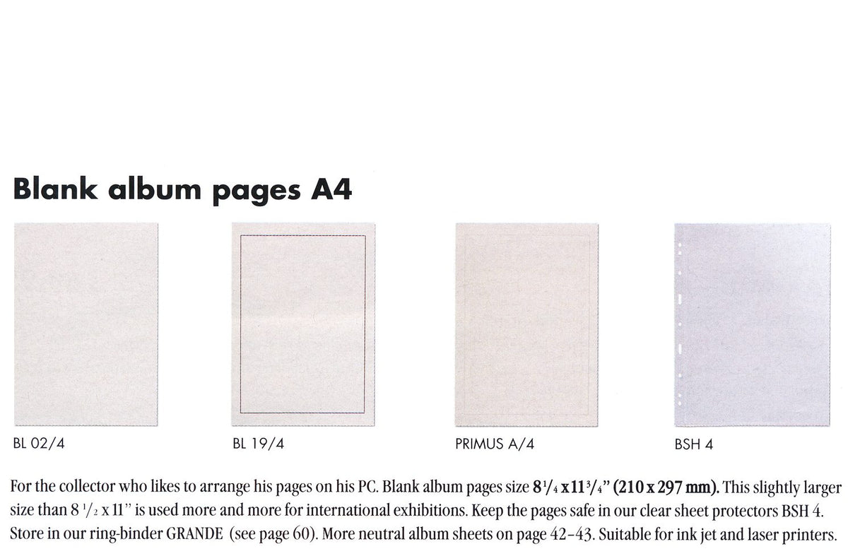 Blank album pages A4 — Coin & Stamp Supplies