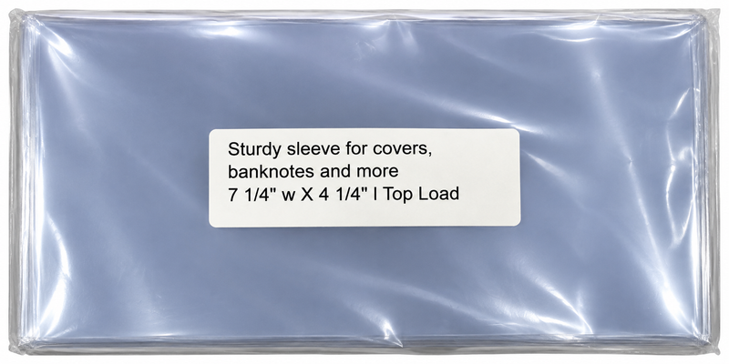 Sleeves, 7 1/4" x 4 1/4", for covers, banknotes and more