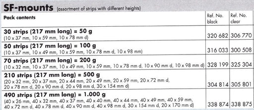 SF Mounts - Assorted Strips, Different Heights image 0