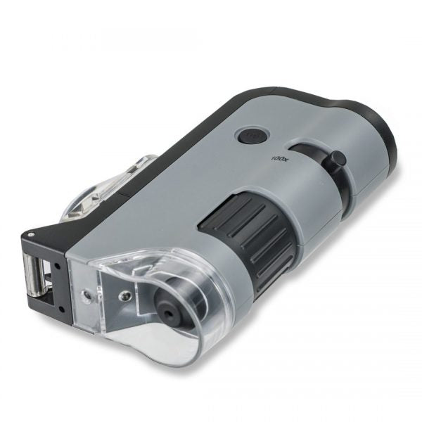 MicroFlip UV Lighted Pocket Microscope with Flip Down Slide Base and Smartphone Digiscoping Clip image 6