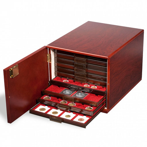 COIN DRAWER CABINET. MAHOGANY image 0