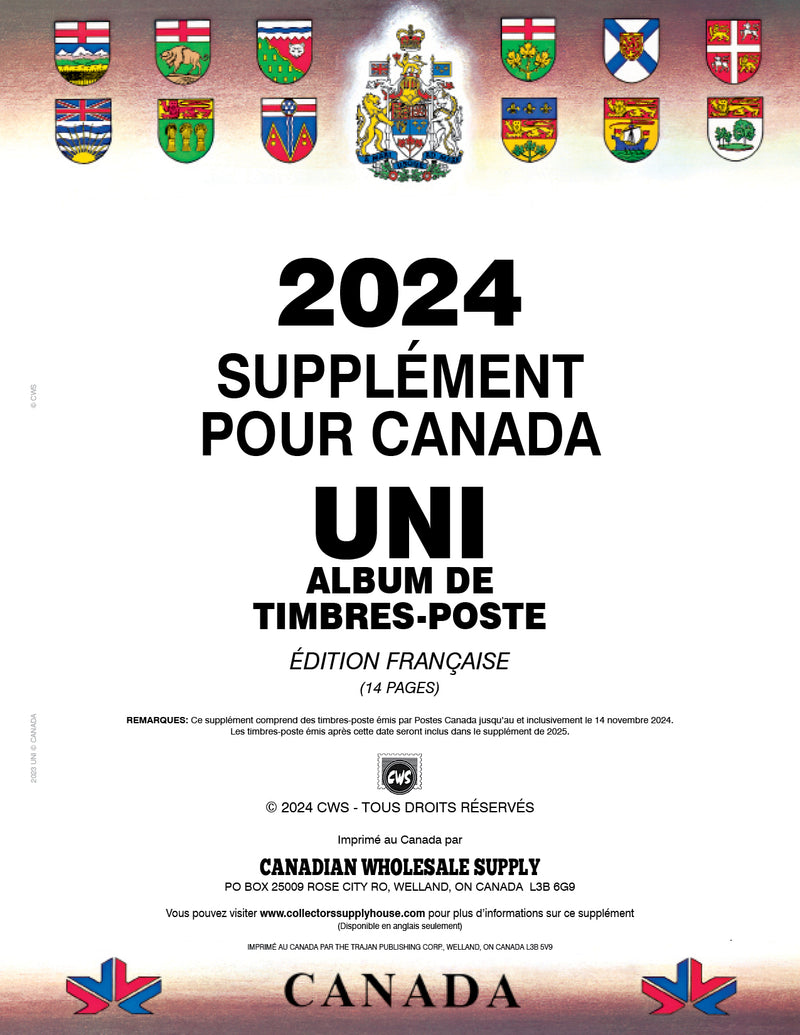 UNITY CANADA POSTAGE STAMP ALBUM - 2024 UNITY SUPPLEMENT FRENCH image