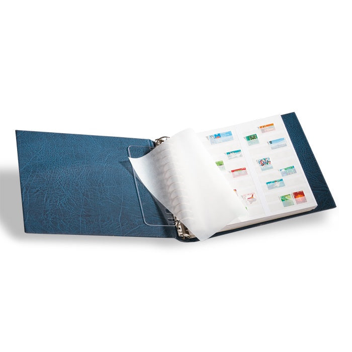 ALPHA Stocksheets with Double Linen Hinge - White Stock, Glassine Pockets, Center Division image