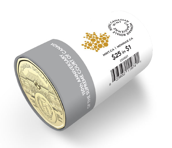 2025 $1 SPECIAL WRAP ROLL - 150TH ANNIVERSARY OF THE SUPREME COURT OF CANADA - NON-COLOURIZED SPECIAL WRAP ROLL image