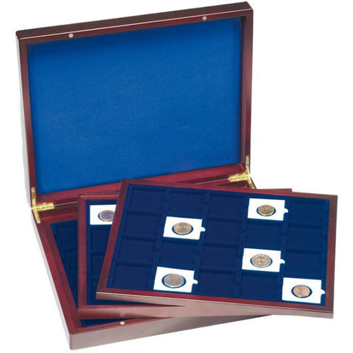 Mahogany Wood Presentation Cases To Display Up to 60 Coins in 2x2" or Quadrum Holders image 0