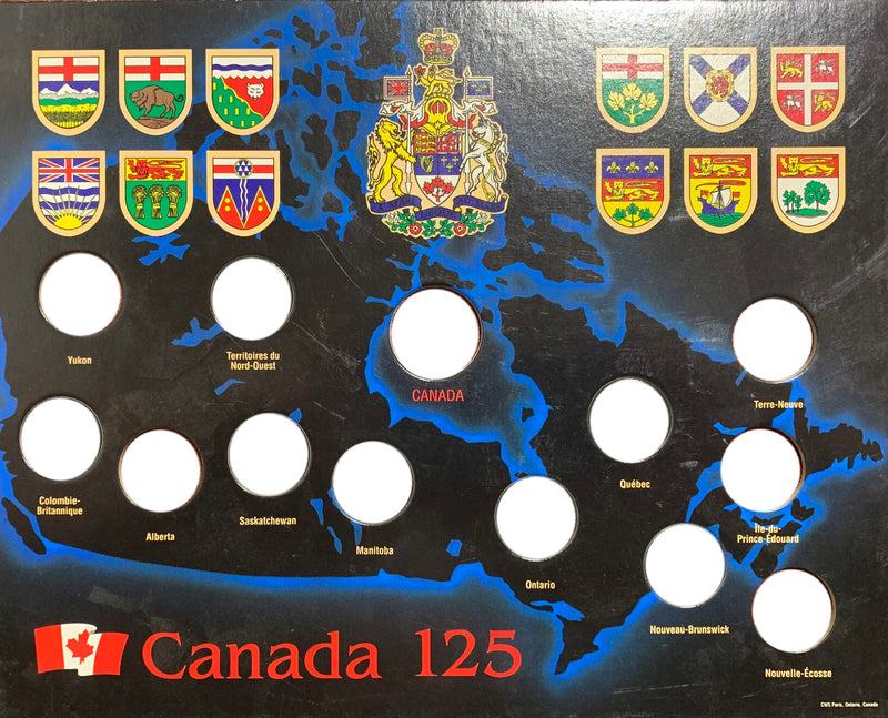 COIN CARDS - CANADA 125 FRENCH PROVINCES & TERRITORIES image