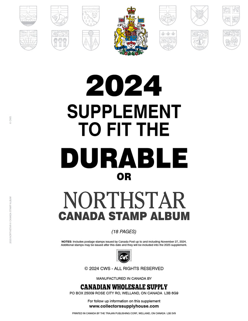 NORTHSTAR CANADA STAMP ALBUM - 2024 NORTHSTAR SUPPLEMENT image