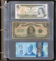 Sheets to hold three banknotes -- single or pack of 50 - Single Pages image
