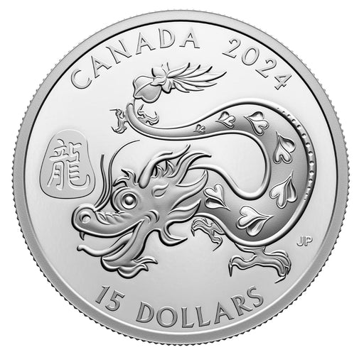 2024 $15 FINE SILVER COIN - LUNAR YEAR OF THE DRAGON image 0