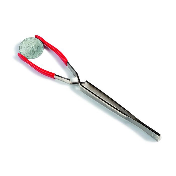 Wide-grip plastic-coated tongs for coins image 0
