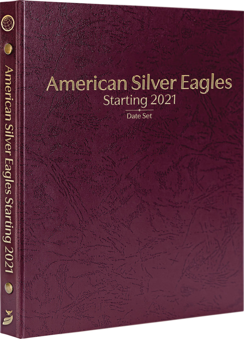 Whitman Prestige Coin Albums - AMERICAN SILVER EAGLES 2021 AND ON BURGUNDY image