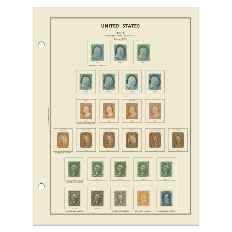 United States Classic Stamp Album Pages Only — 1845-2000