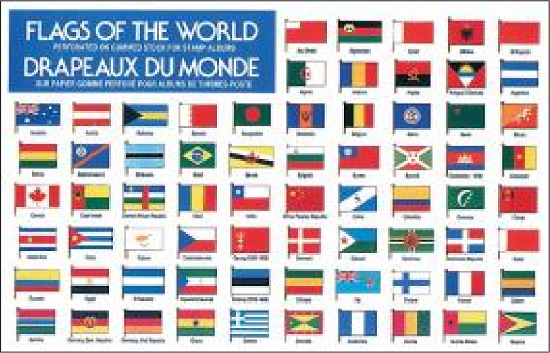 FLAGS OF THE WORLD GUMMED PAGES
