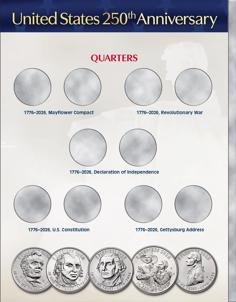 Coin Folders -- US 250th Anniversary Collection 2026; 3 styles