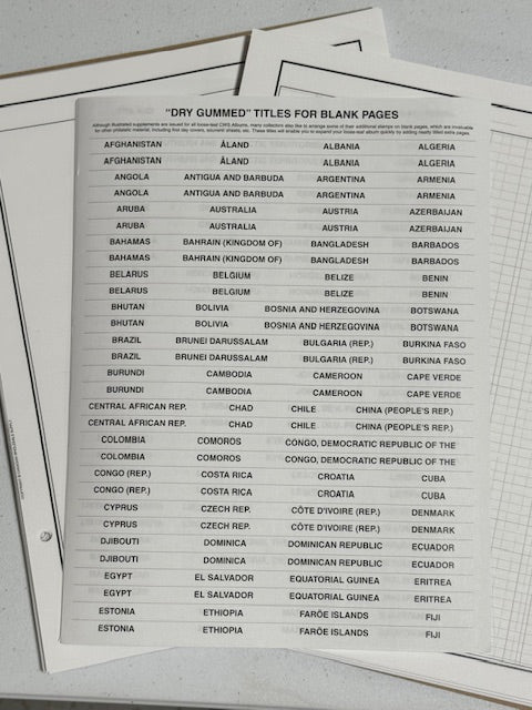 Worldwide Blanks and Quads -- High-Quality Album Pages