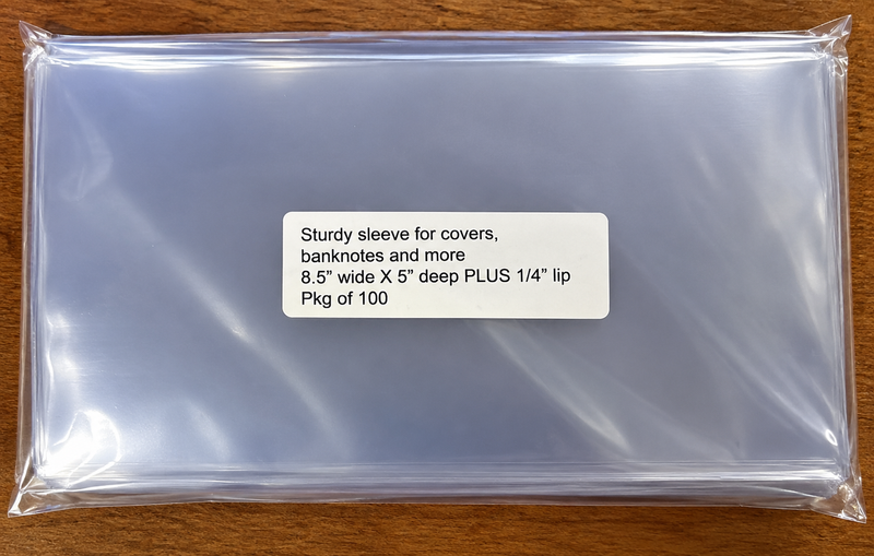 XL sleeves 8.5" x 5" for covers, banknotes and more