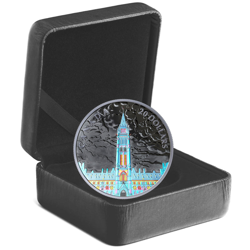 1 oz. Pure Silver Coin - Lights of Parliament Hill - Mintage: 4,500 (2019) image 3