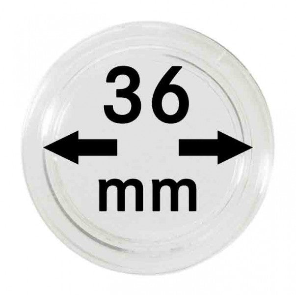 LINDNER COIN CAPSULES - 36 MM, PACKAGE OF 100 image