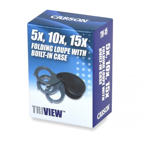 TV-15, TriView™ magnifier - portable folding loupe with 5x-15x power magnification image 1