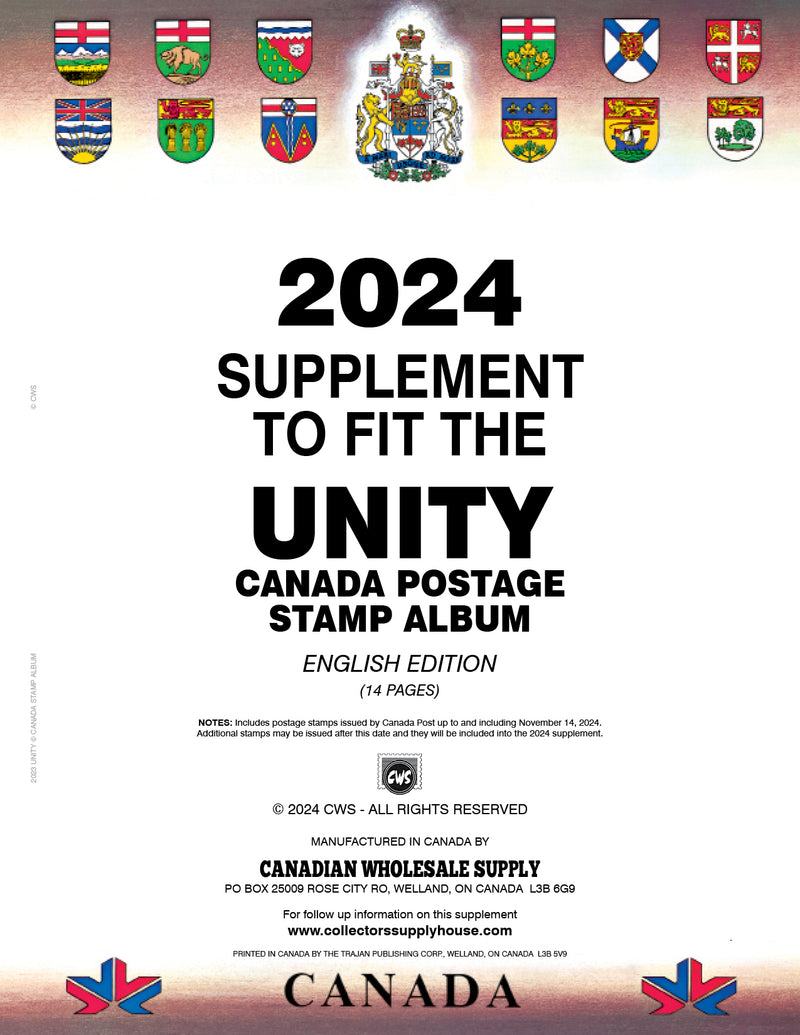 UNITY CANADA POSTAGE STAMP ALBUM - 2024 UNITY SUPPLEMENT ENGLISH image